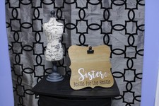 Sister Bestie Bestfriend Wood Picture Frame with Clip