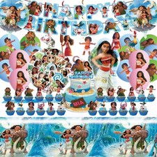 Moana Birthday Party Supplies, 104PCS Birthday Party Decorations Set Include ...