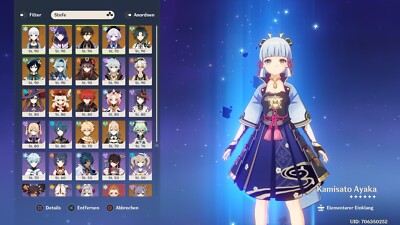 Genshin Impact EU 58 high end! Xiao, Yelan, Zhongli, Venti and a lot C6