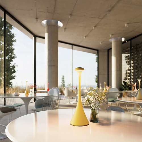 Lámpara de mesa a batería Nudrop 292 mm regulable IP54 para interior y exterior amarillo sol - Imagen 2 de 8