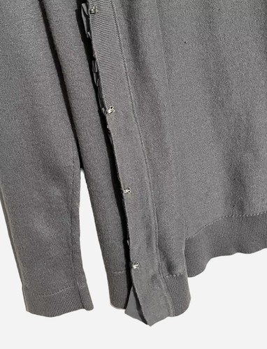 Ann Taylor Loft Cardigan Womens S Small Cotton Blend Silk Rhinestone Bling Gray - Picture 5 of 15
