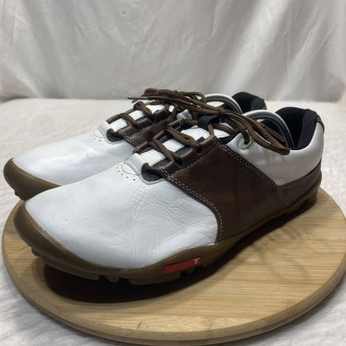 Men's Size 11.5 TRUE LINKSWEAR Zero Drop Golf Shoes Wide Toe Box T1-White Brown