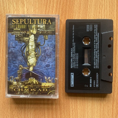 SEPULTURA - CHAOS A.D. - Tape Cassette 1993 Roadrunner Records Slayer Pantera