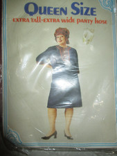 S  D INC. Vintage SUNTAN Nylon PANTYHOSE - Size X Tall X Wide - 1970's