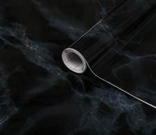 STICKY BACK PLASTIC FILM 2m x 67cm wide BLACK MARBLE EFFECT VINYL SELF ADHESIVE