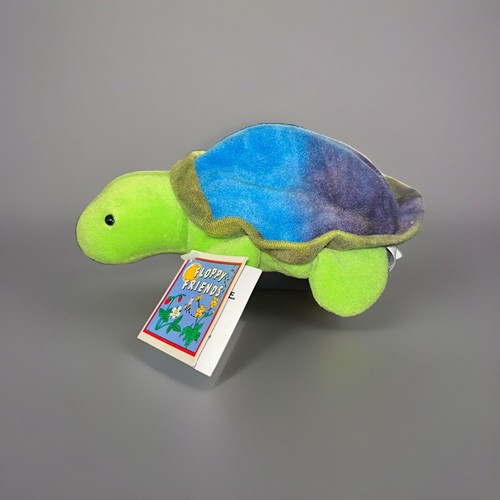Vintage 'Floppy Friends' Tinkerbelle Turtle Green Plush Beanie Toy W/Tags - Picture 4 of 4