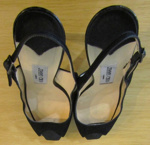 GUC Jimmy Choo Black Slingback Platform Pumps Heels Size EU 38 US 8 - Picture 6 of 11