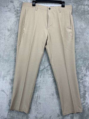 NWT Adidas Men's Three Stripe Pants 36x32 Beige Golf Performance