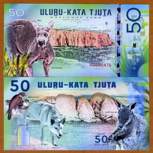 Australia, Park Narodowy Uluṟu-Kata Tjuṯa, 50 dolarów, polimer, 2018 Kangur  - Zdjęcie 1 z 1