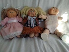 Lot of 3 1978, 1982 Cabbage Patch Dolls.  Xavier Roberts. Baby, blonde,light brn