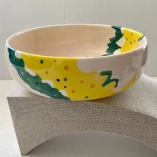 Anthropologie Serving Bowl Soul of Colors Hand Painted Ceramic Elnaz Nourizadeh