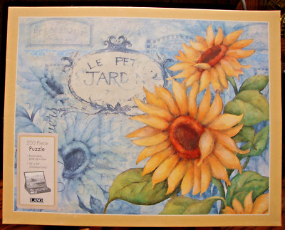 New! Lang 500 Piece Jigsaw Puzzle-Sunflowers-Pop-Up Easel Cover-18''x24''     1000
