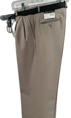 Bocaccio UOMO Boys Taupe Dress Pants Belt Pleated Front Husky Sizes 8H - 20H