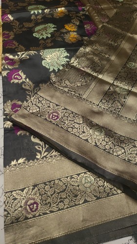 Women Sari Bollywood Designer Silk Saree Blouse South Indian Party Wear Saree L - Picture 6 of 8