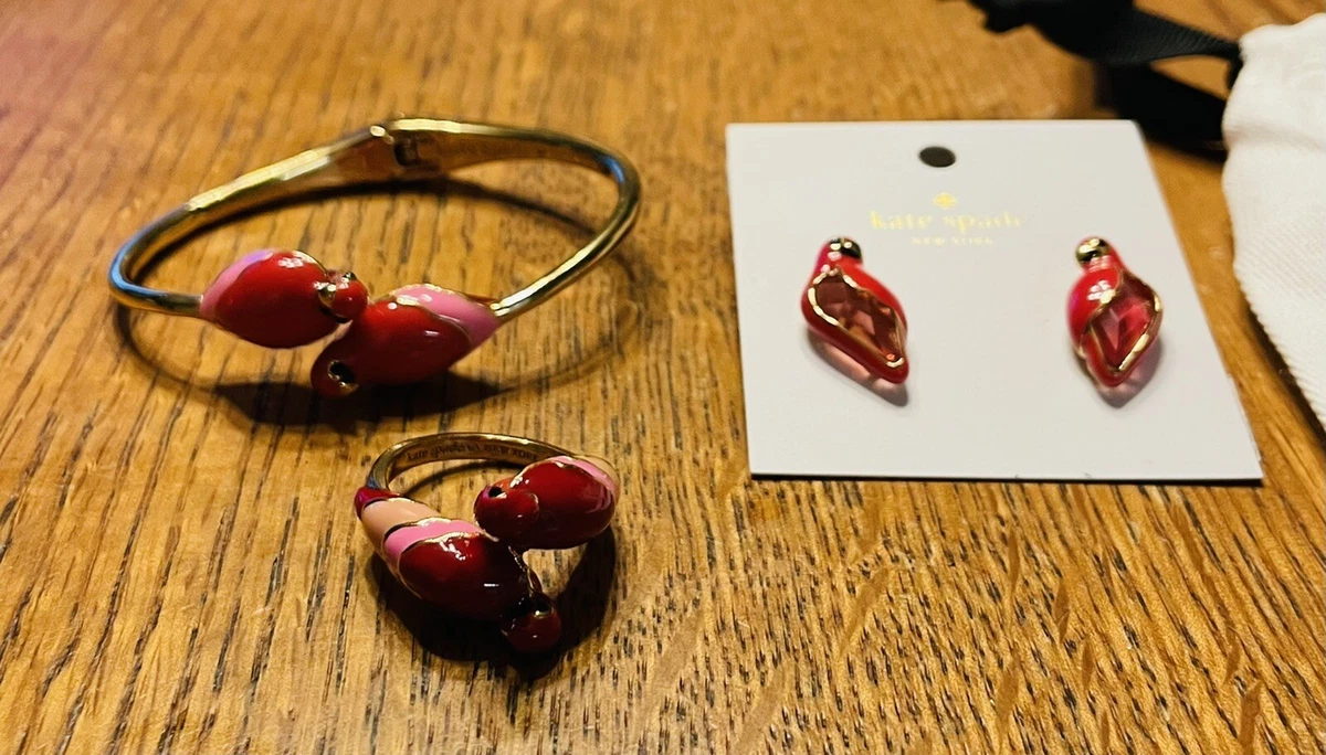 Kate Spade Parrot Bracelet Earring Ring Size 8 Set eBay