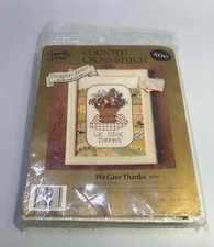 Vtg Something Special Brand Counted Cross Stitch Kit 'We Give Thanks' Not Used