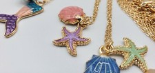 5 piece Little Girls Mermaid Starfish Seashell Pearl Necklace jewelry