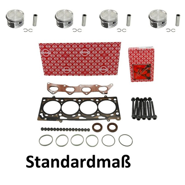 Dichtsatz FüR Zk+Schraube+Kolben Std FüR Vw 1.6 16 V Elring 057.220 332.860 Atn-image