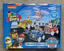 RARE 2018 Paw Patrol Rescue Vehicle Build A Story 4 Figures 40 Pieces Sealed