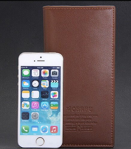 Men's Business Slim Leather Wallet ID Card Holder Money Purse Bifold Long Clutch - Picture 16 of 16