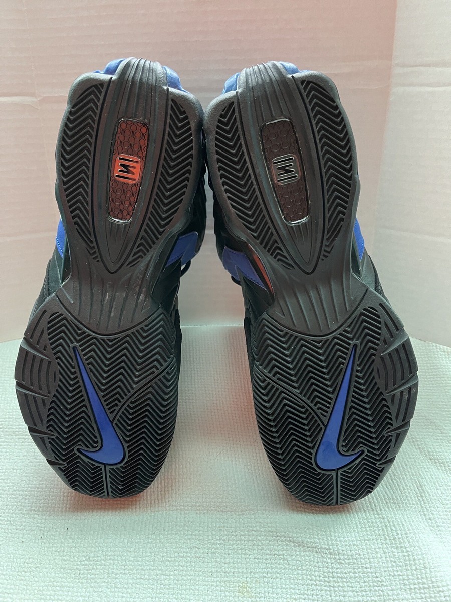 Nike‎ Zoom Shox Flight Basketball Shoes Mens 7. 5  Black Leather Sneakers RARE Nike Zoom Shox Flight Basketball Shoes Mens Sz 7 Black/Blue  main image 2