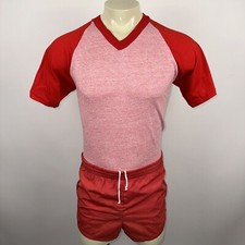 NOS Russell Athletic Shirt Raglan Mens Medium Poly Rayon Cotton Vtg 70s 80s USA