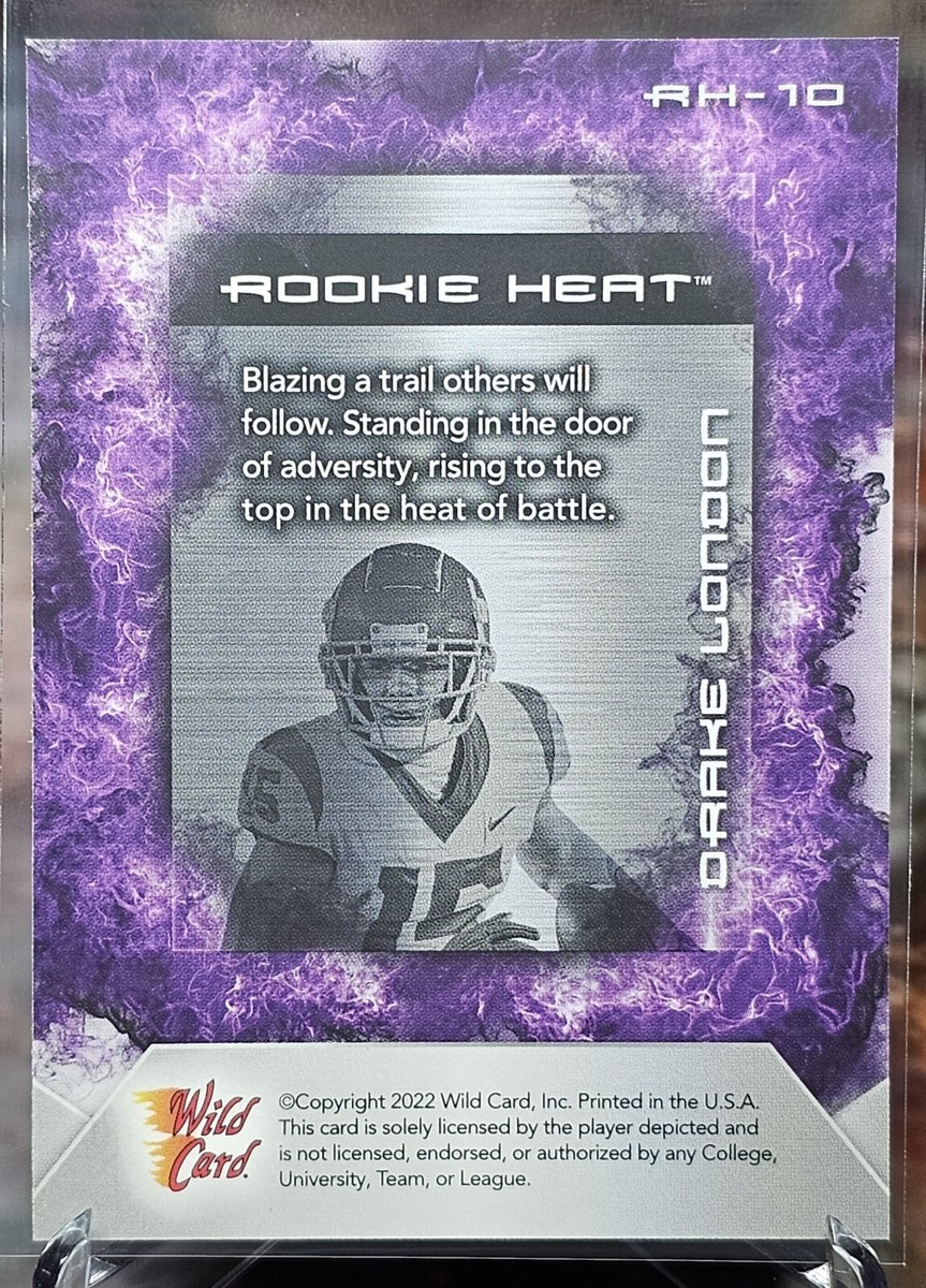 2022 Wild Card Matte Football #RH-10 DRAKE LONDON Purple Rookie