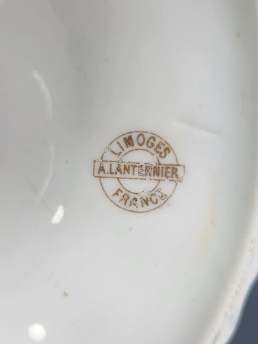 VINTAGE LIMOGES A. LANTERNIER FRANCE FOOTED CAKE FLORAL STAND - Picture 9 of 13
