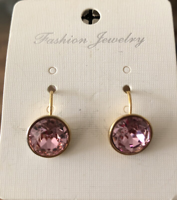 Pink/Rose Cristal Fation Earrings Drops