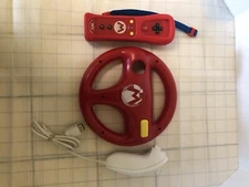 Nintendo Wii Mario Motion Plus Remote Controller RVL-036, Wheel Lot