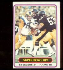 1980 Topps SAM DAVIS FRED DRYER Pittsburgh Steelers L. A. Rams Super Bowl Card