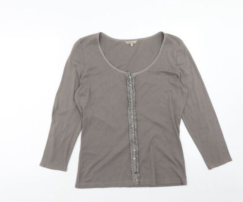 Kew Womens Brown Cotton Basic T-Shirt Size XL Scoop Neck - 第 1/12 張圖片