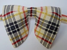 Handmade Mens Oversized Bow tie Khaki/Black/Red Christmas Plaid Vintage 70`s