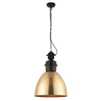Saxby 69773 Ford 40w Aged Brass / Matt Black Hanging Pendant Ceiling Light Saxby 69773 Ford 40w Aged Brass / Matt Black Hanging Pendant Ceiling Light
