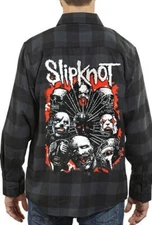 SLIPKNOT FACES Heavy Metal Band Men's Plaid Flannel (Multiple Variations)