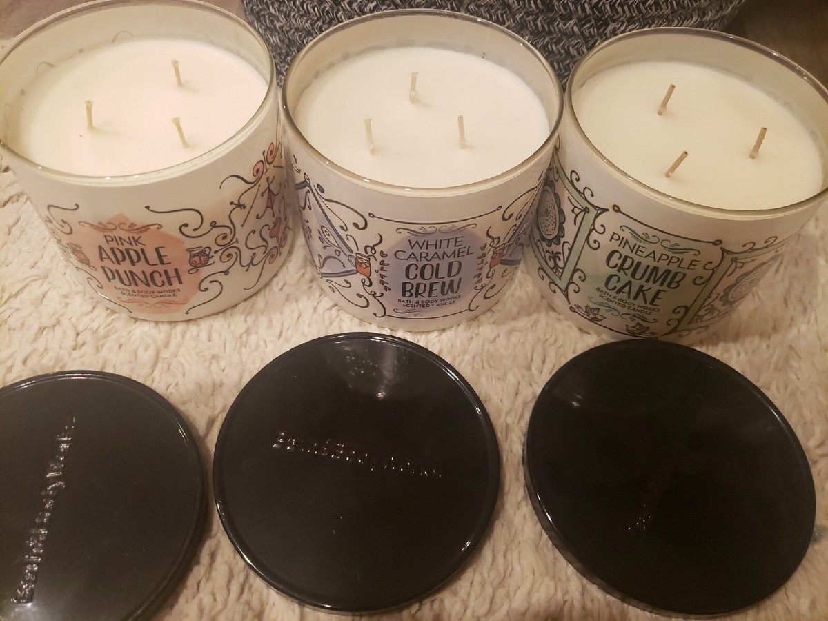 Bath & Body Works Sweet Shop 3-Wick Candles Pineapple Crumb White