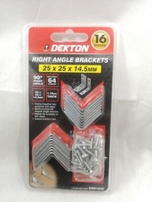 16 Corner Braces Right Angle L Shape Plate Fence Shelf Repair Brace Bracket 25mm