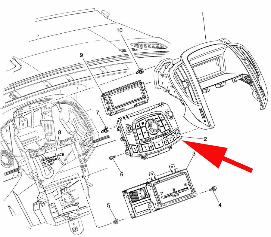 22758483 Panel de control de CA Asiento térmico Reproductor de radio AM FM MP3 2012 Buick LaCrosse Foto 3 de 4