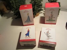 HALLMARK DISNEY FROZEN LOT OF 4 2014 OLAF QUEEN ELSA 2015 PRINCESS ANNA OLAF