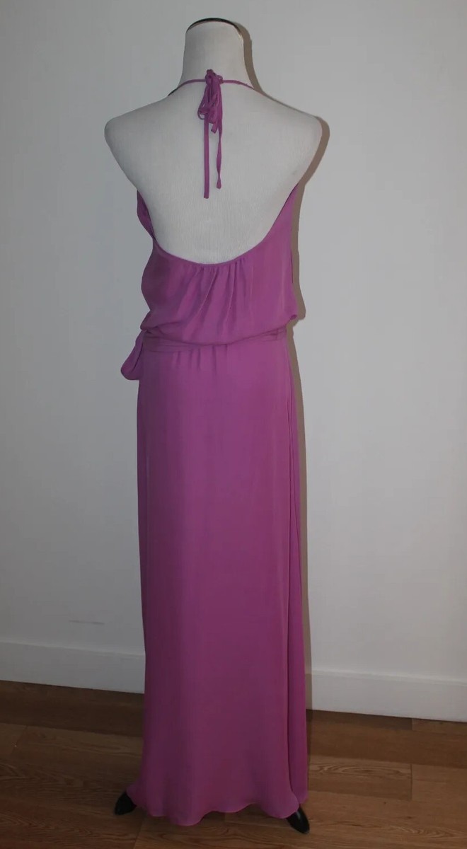 Haute Hippie Dress Halter Maxi Long 100% Silk Lilac Small 4-6 NWT $575.00 |  eBay