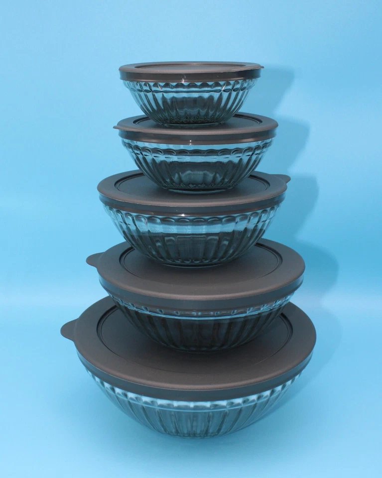 Juego de cuencos de vidrio 10 piezas/4,05 oz/6,7 oz/11,8 oz/17 oz/30,4 oz/nuevo con caja/color gris Foto 2 de 4