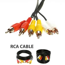 3 RCA Male to 3 RCA Male Stereo Audio Video Cable Composite Gold Plated lot