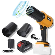 Cordless Leaf Blower -300,000 RPM,Handheld Leaf Blower with 1×24V deep yellow