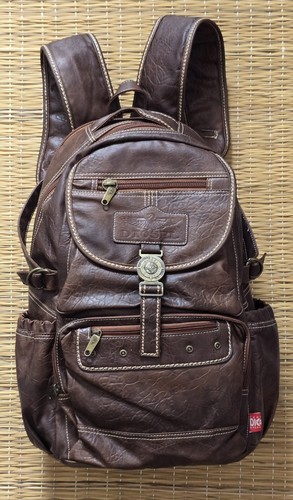 Vintage Y2k diesel easy spare parts backpack textured dark brown faux leather