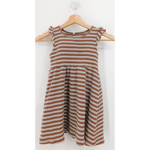 Quincy Mae Sienna + Sky Stripe Waffel Flatterärmel Kleid Gr. 4-5 Jahre Boho