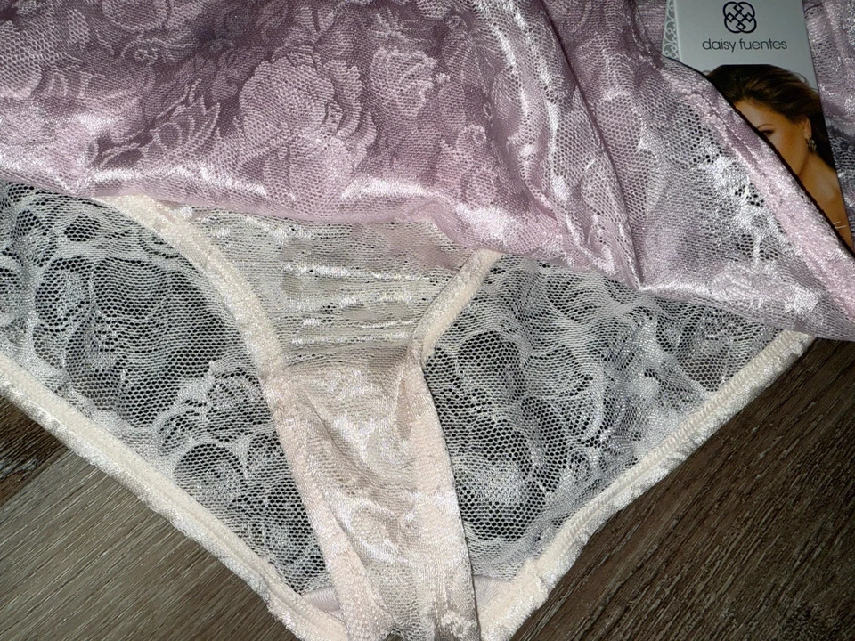 Daisy Fuentes ~ Bragas Ropa Interior Hipster Mujer 3 Pares Nylon Encaje ~ XL Foto 3 de 4