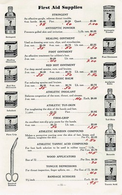 1939 VTG Print Ad Cramers Athletic Ointment Surgical Scissors Tannic Acid Powder