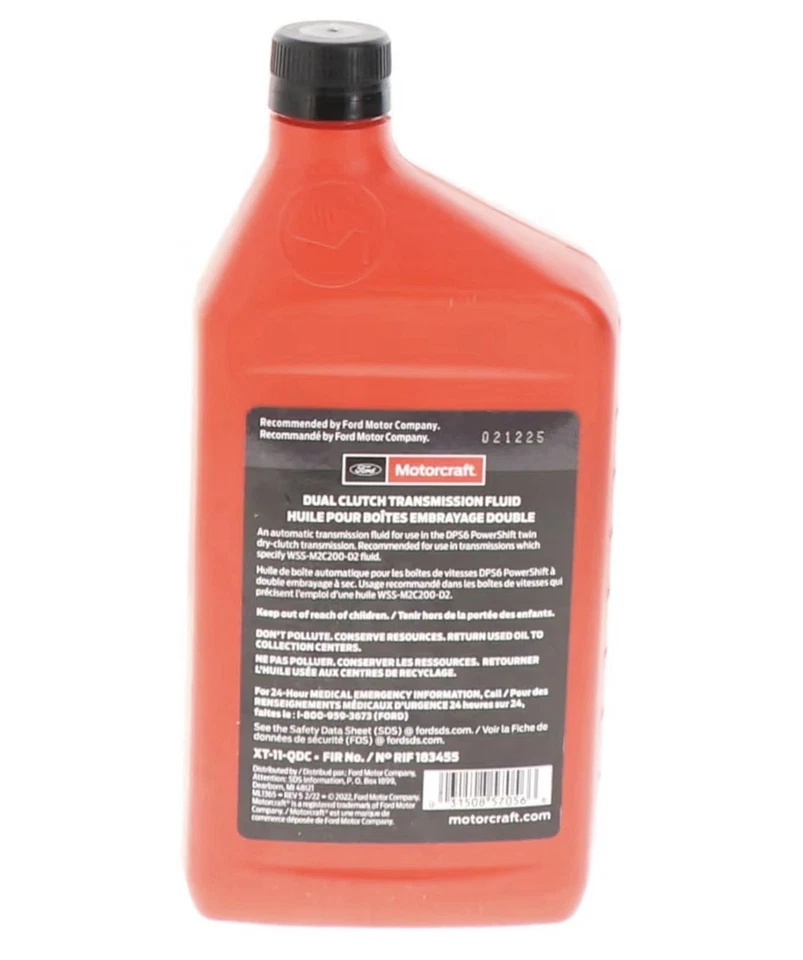Трансмиссионная жидкость с двойным сцеплением 2 кварты DCT XT11QDC для FORD Motorcraft Focus - Изображение 2 из 4
