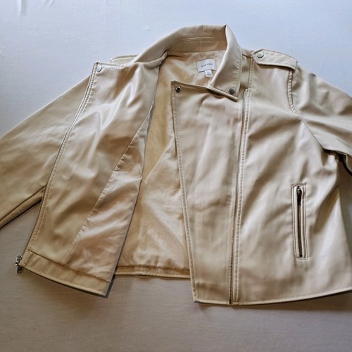 NEW WITH TAG NINE WEST FAUX Leather Jacket FULL ZIP NEW XL - Picture 8 of 15