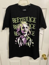 Beetlejuice Men's Black Cotton T-Shirt Med Movie Promotional Reproduction